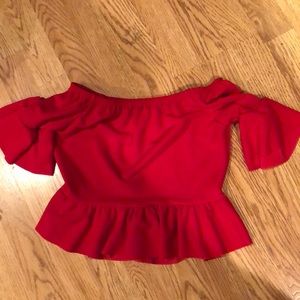 off the shoulder crop top